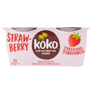 ΚΟΚΟ | Φυτικό Επιδόρπιο Καρύδας με Φράουλα Vegan 2x125g