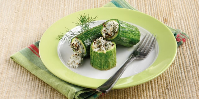 Κολοκυθάκια γεμιστά με ξινομυζήθρα και άνηθο
