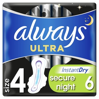 ALWAYS | Σερβιέτες Ultra Secure Night 6 Τεμάχια