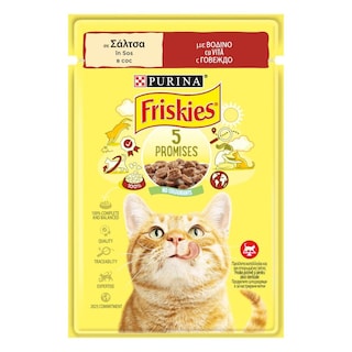 FRISKIES | ΓΑΤΟΤΡΟΦΗ ΜΕ ΒΟΔΙΝΟ ΣΕ ΣΑΛΤΣΑ  85 GR