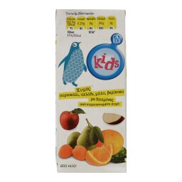 ΑΒ KIDS | Χυμός Φυσικός Μήλο Πορτοκάλι Αχλάδι Βερίκοκο 250ml