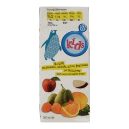 ΑΒ KIDS | Χυμός Φυσικός Μήλο Πορτοκάλι Αχλάδι Βερίκοκο 250ml