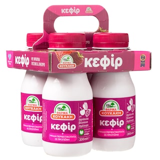 ΦΑΡΜΑ ΚΟΥΚΑΚΗ | Ρόφημα Γάλακτος Κεφίρ Φράουλα Βύσσινο Σμέουρο 4x200ml