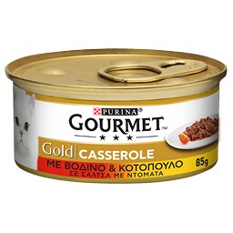 GOURMET | GOLD | Γατοτροφή Βοδινό Κοτόπουλο Σε Σάλτσα Ντομάτας 85 gr