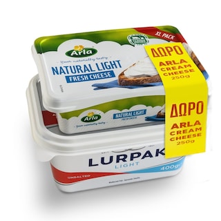LURPAK | Βούτυρο Ανάλατο 400g & Κρέμα Τυρί Arla 250 g