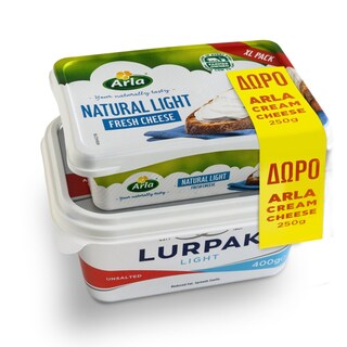 LURPAK | Βούτυρο Ανάλατο 400g & Κρέμα Τυρί Arla 250 g