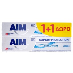 AIM | Οδοντόκρεμα Expert Protection Extra White 75ml 1+1 Δώρο 1+1