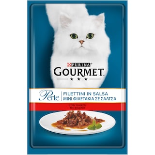 GOURMET | Γατοτροφή Perle Φιλετάκια Σε Σάλτσα Με Βοδινό 85 gr