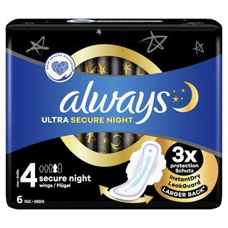 ALWAYS | Σερβιέτες Ultra Secure Night 6 Τεμάχια