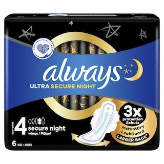 ALWAYS | Σερβιέτες Ultra Secure Night 6 Τεμάχια