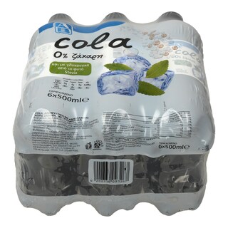 ΑΒ | ΑΝΑΨΥΚΤΙΚΟ COLA 0% ΖΑΧΑΡΗ ΦΙΑΛΗ 6 X 500 ML