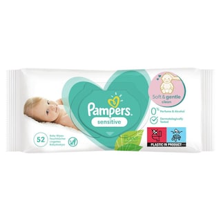 PAMPERS | Μωρομάντηλα Sensitive 52 Τεμάχια