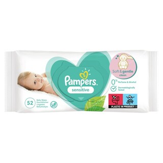 PAMPERS | Μωρομάντηλα Sensitive 52 Τεμάχια