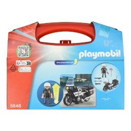 PLAYMOBIL | Βαλιτσάκι Αστυνόμος με Μοτοσικλέτα 1 Τεμάχιο