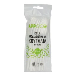 - | Κουτάλια Βιοδιασπώμενα Άσπρα 10 Τεμάχια