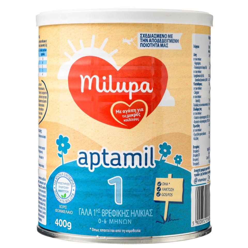 MILUPA Γάλα 1ης Βρεφικής Ηλικίας Aptamil Σκόνη 400g