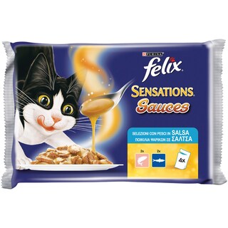 FELIX | Γατοτροφή Σολομός & Σαρδέλα 4x100g