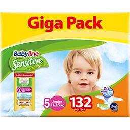BABYLINO | Πάνες Μωρού Sensitive Χαμομήλι No5 132 Τεμάχια