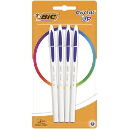 Στυλό Cristal Up Διαρκείας 1.2mm Μπλε 4 Τεμάχια