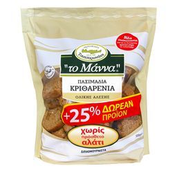 ΜΑΝΝΑ | Παξιμάδια Κριθαρένια Ολικής Άλεσης Χωρίς Αλάτι 400g + 25% Δώρο +25%ΠΡΟΙΟΝ