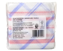 ΑΒ | Χαρτοπετσέτες Μωβ Καρώ 33x33cm 130g