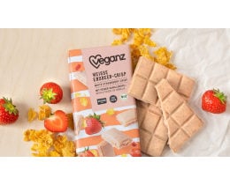 VEGANZ | Λευκή Σοκολάτα Bio Φράουλα & Corn Flakes 80g