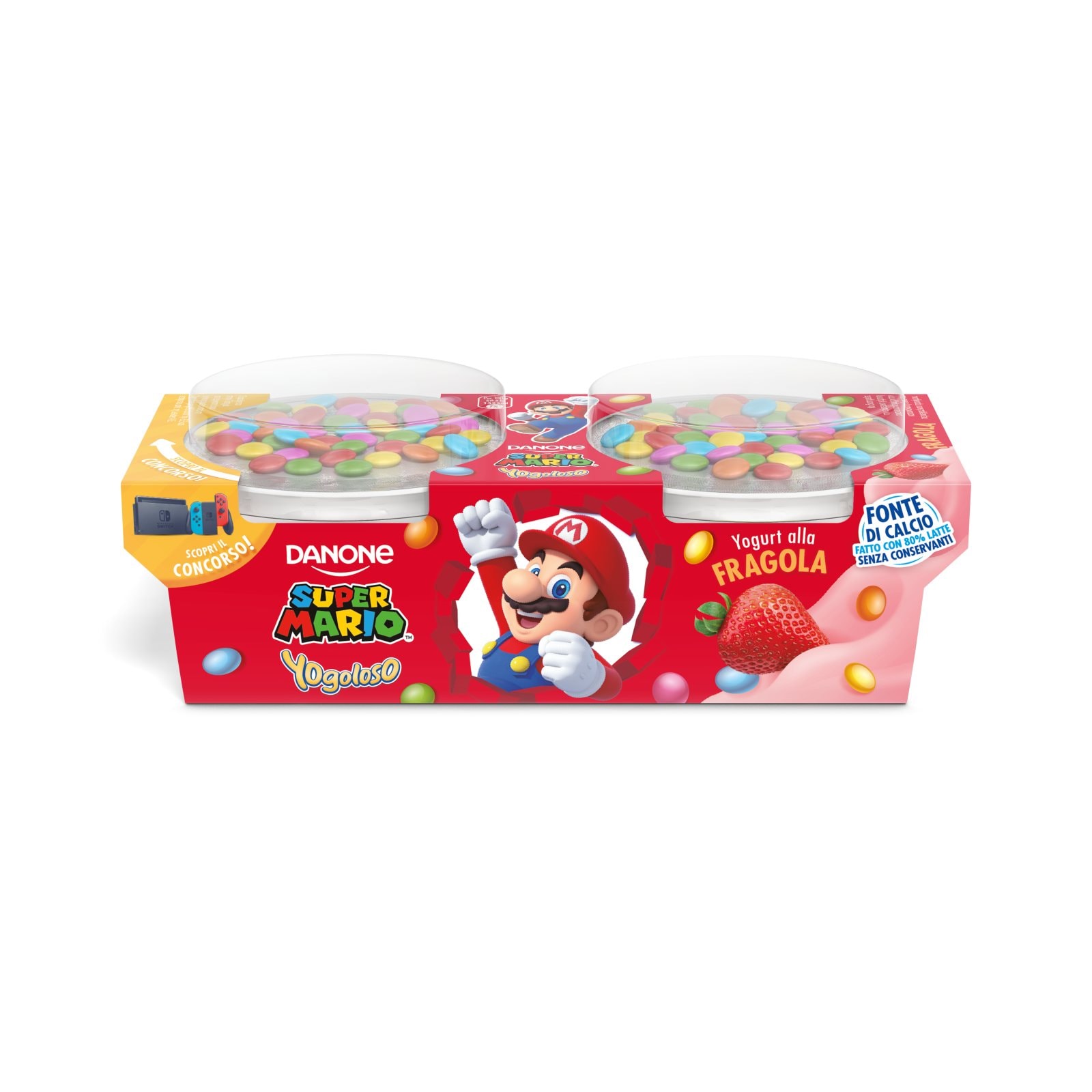 DANONE Επιδόρπιο Γιαουρτιού Super Mario Φράουλα 2x110g