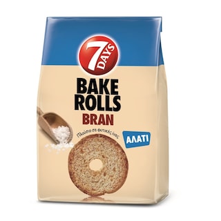 7DAYS | BAKE ROLLS | Παξιμαδάκια Bake Rolls Bran Αλάτι 160g
