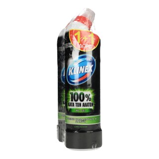 KLINEX | Υγρό Καθαριστικό Λεκάνης WC Gel Lime Power 700ml 1+1 Δώρο