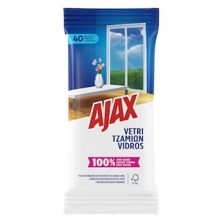 AJAX | Πανάκια Καθαρισμού Για Τζάμια 40 Τεμάχια