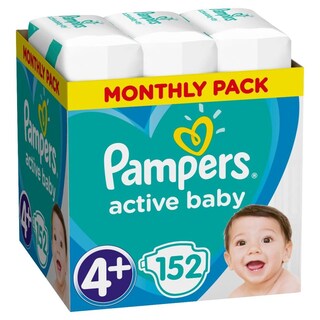 PAMPERS | Πάνες Μωρού Active Baby Νο4+ Αποκλειστικά Online 152 Τεμάχια