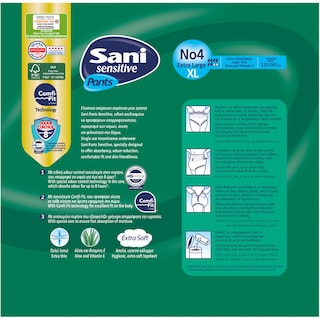 SANI | Incontinence Underwear Sensitive Pants XL No4 14 Pieces