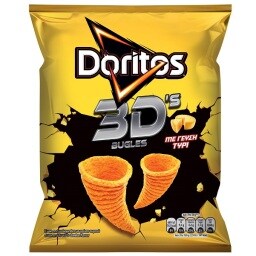 DORITOS | Σνακ Καλαμποκιού 3D Bugles Τυρί 82g