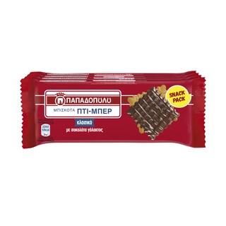 ΠΑΠΑΔΟΠΟΥΛΟΥ | Μπισκότα Πτι Μπερ Επικάλυψη Σοκολάτας 4x44g