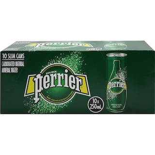 PERRIER | Carbonated Water Natural Mineral Can 10x250ml