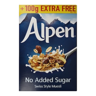 ALPEN | Μούσλι Χωρίς Ζάχαρη 560g+100g Δώρο