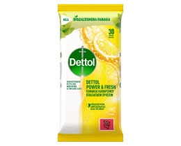 DETTOL | Πανάκια Καθαρισμού Επιφανειών Λεμόνι 30 Τεμάχια