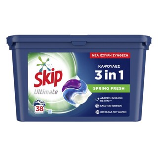 SKIP | Kάψουλες Πλυντηρίου Ρούχων Ultimate Spring Fresh Trio 38 Μεζούρες