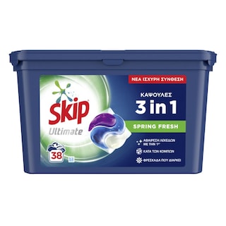 SKIP | Kάψουλες Πλυντηρίου Ρούχων Ultimate Spring Fresh Trio 38 Μεζούρες