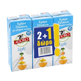 ADORO | Κρέμα Γάλακτος  3x200ml 2+1 Δώρο