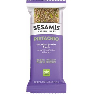 SESAMIS | Μπάρα Bio Σουσάμι Φιστίκι Μέλι 34g