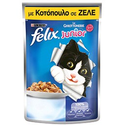 FELIX | Γατοτροφή Junior Κοτόπουλο σε Ζελέ 100g