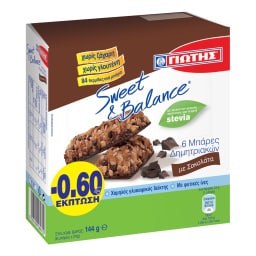 SWEET & BALANCE | Μπάρες Δημητριακών Σοκολάτα με Στέβια 6x24g Έκπτωση 0.60Ε