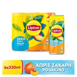 LIPTON | Ice Tea Ροδάκινο Χωρίς Ζάχαρη 6x330ml