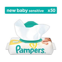 PAMPERS | NEW BABY SENSITIVE | ΜΩΡΟΜΑΝΤΗΛΑ NEW BABY SENSITIVE ANTΑΛΛΑΚΤΙKO 50 ΤΕΜ