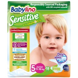 Πάνες Μωρού Sensitive Χαμομήλι Νο5 18 Τεμάχια