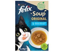 FELIX | Γατοτροφή Soup Original με Μπακαλιάρο Τόνο Γλώσσα 6x48g