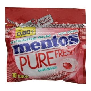 MENTOS | PURE FRESH RESEALABLE | ΤΣΙΚΛΕΣ ΚΕΡΑΣΙ 15 GR