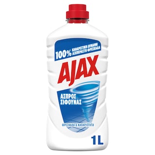 AJAX | ΑΣΠΡΟΣ ΣΙΦΟΥΝΑΣ | Υγρό Καθαρισμού Άσπρος Σίφουνας Classic 1lt