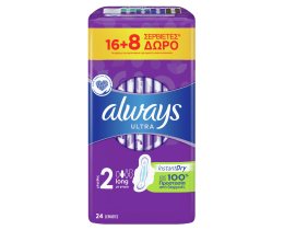 ALWAYS | Σερβιέτες Ultra Long 16+8 Τεμάχια Δώρο